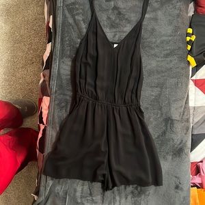 Black tank short romper
